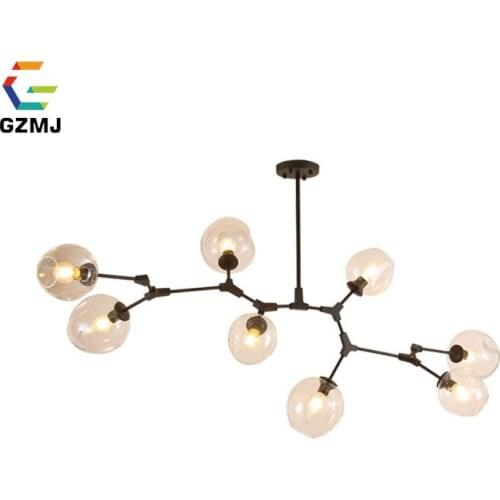 GZMJ Modern Metal LED Pendant Lights 3/5/7/8 Heads Black/Golden E27 Hanging Lamp Loft Decor Home Light Fixture Bedroom Hanglamp