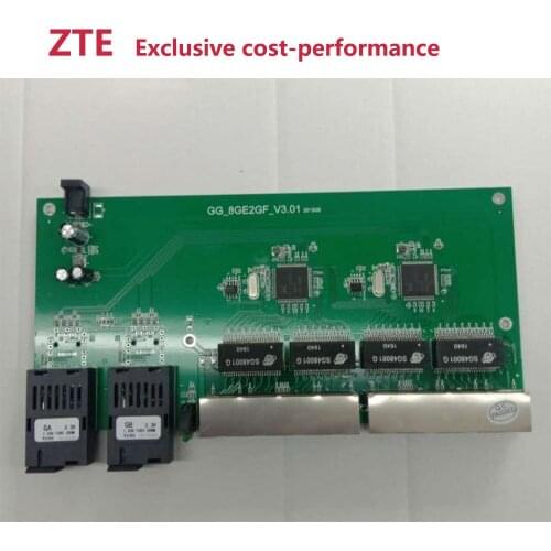 1000Mbps Gigabit Ethernet switch Fiber Optical Media Converter PCBA 2 SC fiber Port Board PCB and 8 RJ45 Optical module