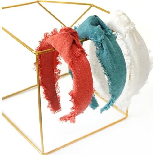 Knitting National Style Knot Headbands For Women Korea Hair Accessories For Girls Hair Band Bows Flower Hairbands Head Wrap