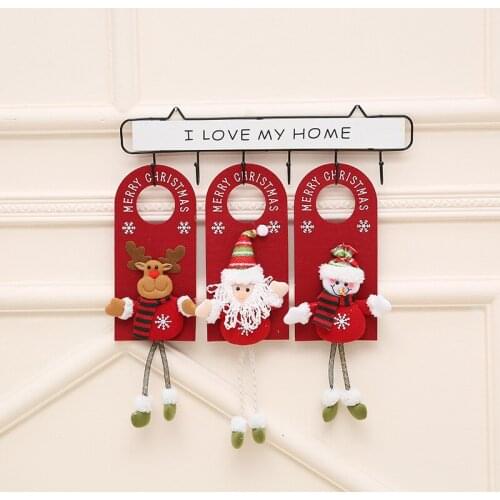 Creative Christmas Door Hanging Doll Santa Snowman Deer Ornaments Sign Pendant Xmas Home Decor adornos para arbol de navidad