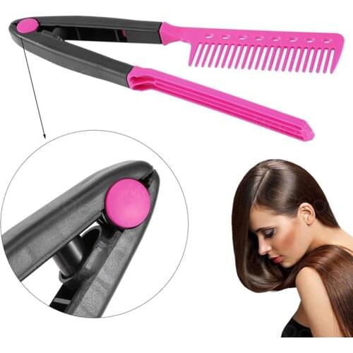 Multifunction V Shape Flat Hair Styling Straightening Comb Salon DIY Style Tool