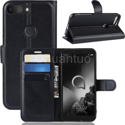 Fashion Wallet PU Leather Case Cover For Alcatel 1S 2019 5024D Flip Protective Phone Back Shell With Card Holders