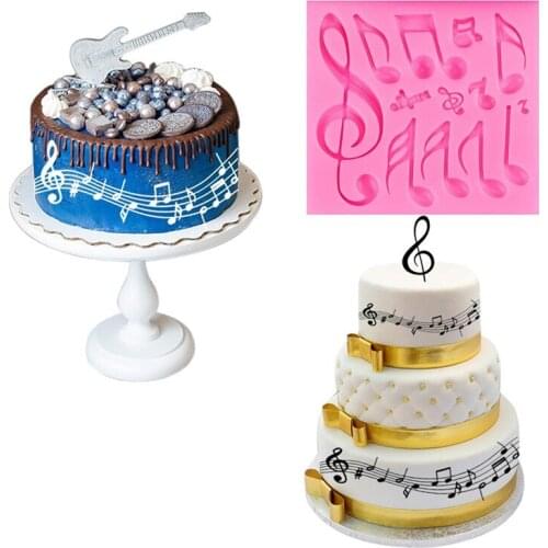 Music Note DIY Party Cake Decorating Tools Silicone Mold Cupcake Topper Fondant Mold Clay Candy Chocolate Mould