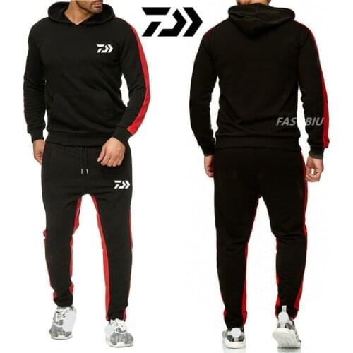 Daiwa Men Fishing Suit Hoodie Fishing Sweatshirt Fishing Shirt Long Sleeve Fishing Clothes Sports Wear Fishing Pants Outdoor