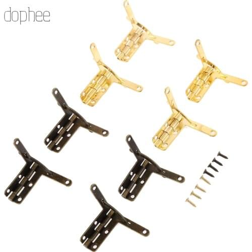 Dophee 12/20pcs Iron Small Antique Bronze/Gold Hinge Set for humidor boxes cigar Case hinge With screws