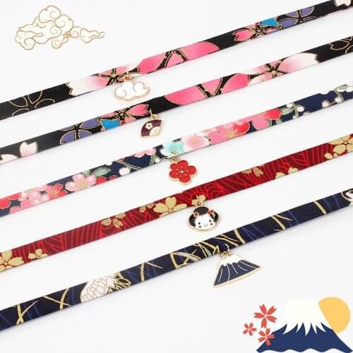 Japanese Style Print Cute Cat Fish Cloud Pendant Choker Necklace for Women Girls Fashion Harajuku Clavicle Neck Collares YRX15