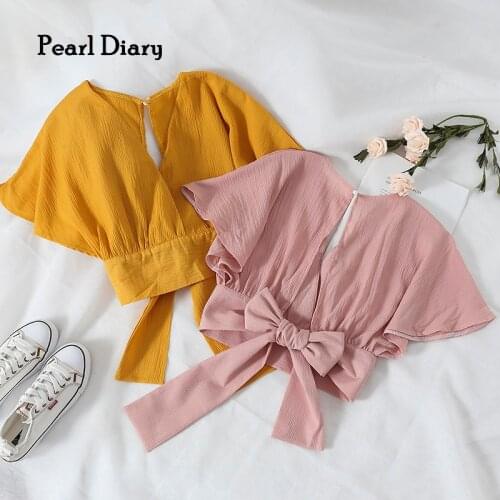 Женские укороченные футболки Pearl Diary China At AliExpress