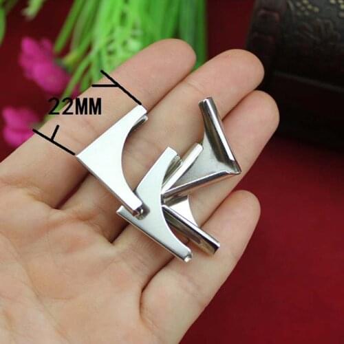 Silver Plated Book Scrapbooking Albums Menus Corner Protectors Metal Corners,Iron Book Cover,22mm,Fit 3mm,100Pcs
