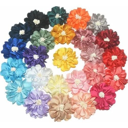 Fabric Rose Flower Without Clip For Girls Hair Accessories Hand Craft DIY HS10080