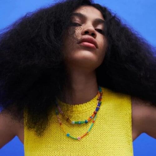 Bohemian Handmade Color Resin Beaded Flower Multi-Layer Rice Bead Necklace Ladies Summer Beach Party Sexy Fashion Jewelry