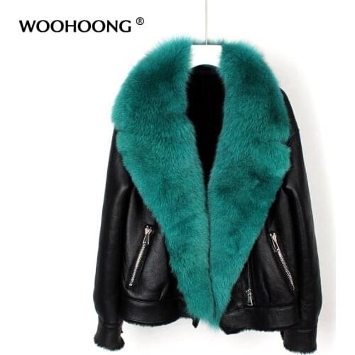 Шубы с воротником WOOHOONG China At AliExpress