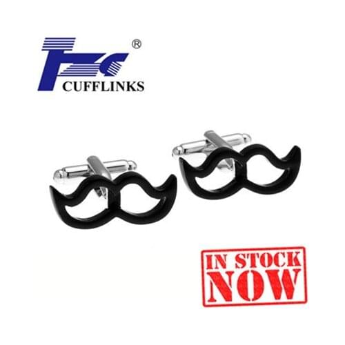 Black Paint Beard Cufflink Cuff Link 2 Pairs Free Shipping