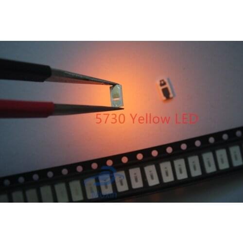 100pcs 5630/5730 SMD/SMT YELLOW SMD 5730 LED Surface Mount Yellow 2.0~2.6V 580-590nm Ultra Birght Led Diode Chip 5730 Yellow
