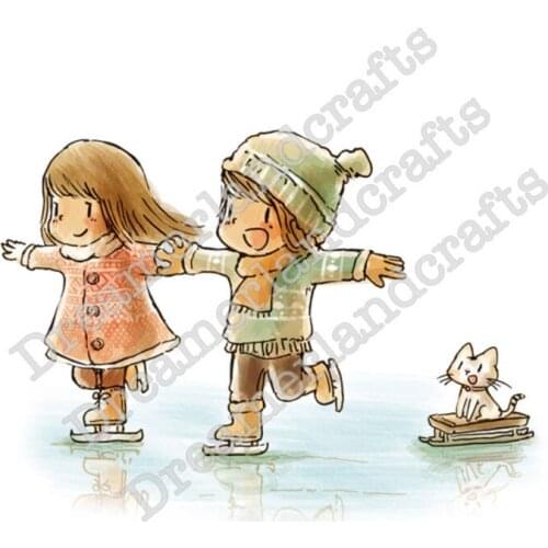 10x6 Girl and boy are dancing Transparent Clear Stamps Silicone Seals for DIY scrapbooking photo album Card Making