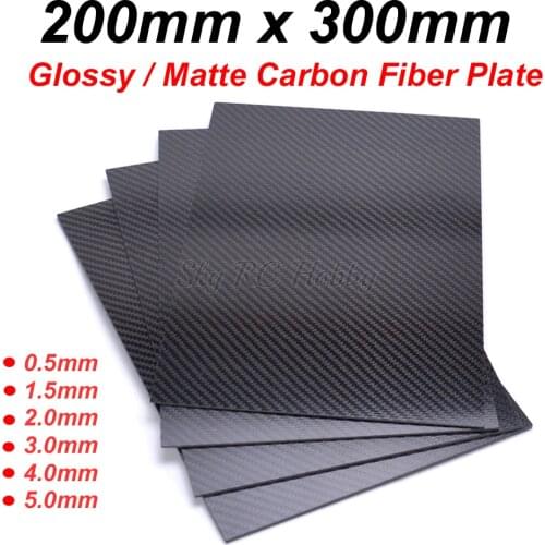 200mm X 300mm 0.5mm 1mm 1.5mm 2mm 3mm 4mm 5mm Carbon Plate Panel Sheets High Composite Hardness Material Carbon Fiber Board