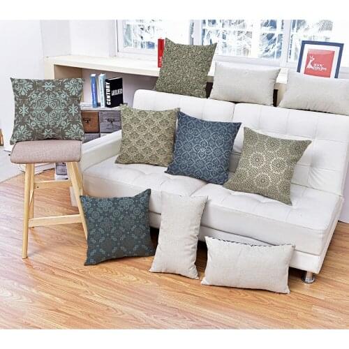 2017 Hot Sale Vintage Geometric Flower lattice Cotton Linen throw Pillows Cushion Home Decor Sofa Chair Cojines almofadas