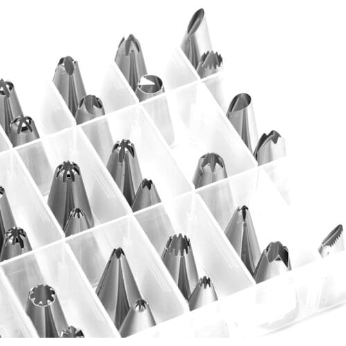 24Pcs/Box Silver 430 Stainless Steel Cookies Supplies Pastry Nozzle Fondant Decor Kitchen Gadgets DIY Cake Decoration