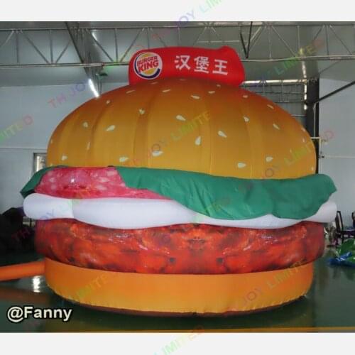 3m/4m/5m Promotional oxford custom made giant inflatable hamburger model with logo printed for sale