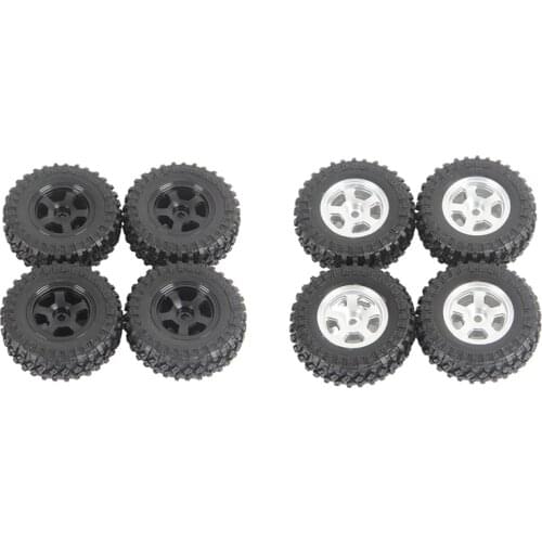 4PCS Metal Beadlock Wheel Rims Tires Tyre Set for XIAOMI JIMNY 1/16 RC Crawler Car Upgrade Parts Accessories