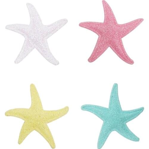 AHB 40Pcs Glitter Appliques Candy Starfish Padded Shiny Appliques For Kid Headbands DIY Patches Dress Decor Accessories
