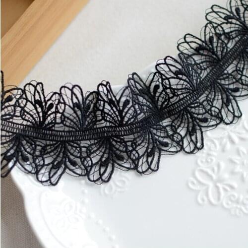 5 Meters 5.7cm Width DIY Handmade Craft Black Lace Trim DIY Fancy Charming Exquisite Lace Sewing Material Accessories