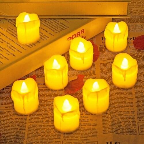 6Pcs Light Candles Flameless Luminous Plastic Halloween Anniversary Flameless Candles for Party Easter Candle With Packaging