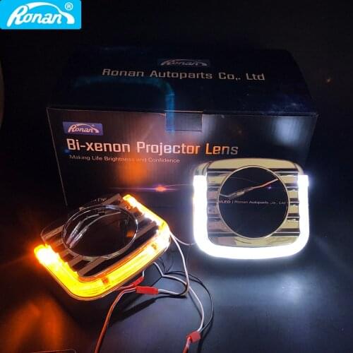 RONAN "U"Car Styling 3.0inch 70MM Bi-LED Angel Eyes LED lamp beads Integrated Bezel Shrouds Masks of Optical Eyes White Blue Red