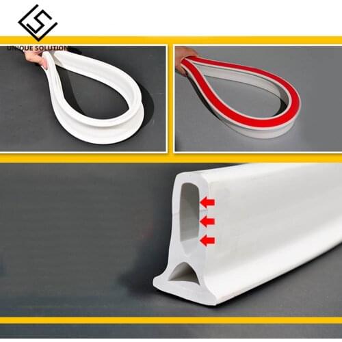 Shower Barrier Bathroom And Kitchen Water Stopper Collapsible Threshold Water Dam Shower Barrier and Retention System Bathroom