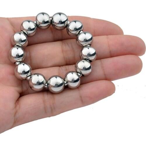 Penis bondage lock metal beads cock ring adult sex toys cockring for men erotic cbt bdsm penis chastity dick delay ring