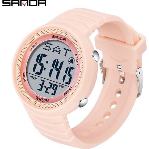 SANDA Brand Women Men Unisex Watch Gold Silver Black LED Digital Sports Military Wristwatches Electronic Digital Clock Gift