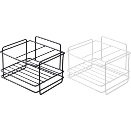 T3EC Sponge Holder Soap Drain Storage Rack Kitchen Sink Organizer Rag Dishcloth Brush Iron Shelf