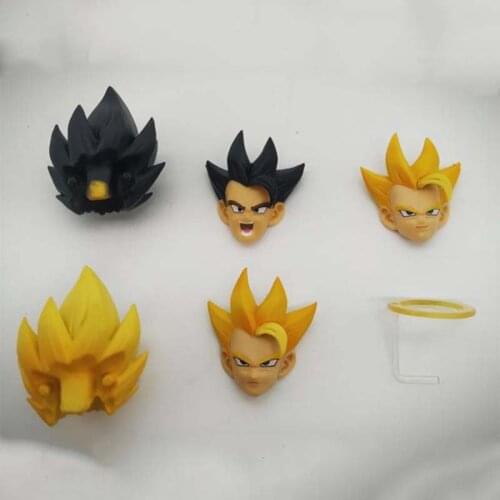 KH Model kong shf 1/12 goku goge yellow black hair head action figure model toy accessories toy