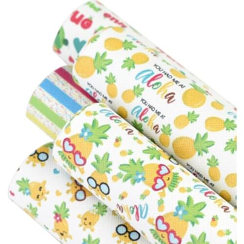 HSDCraft 20x34cm A4 hsd-design Summer pineapple series Faux Synthetic Leather Fabric,DIY handmade materials