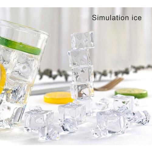 Simulated Photography Props Clear Simulation Ice Cubes Artificial Lemon Slices for Wedding Party