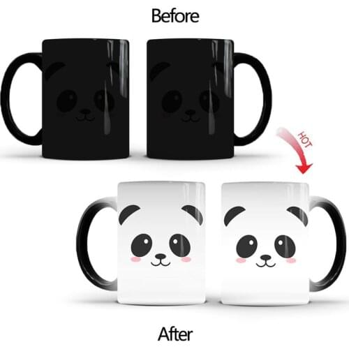Creative Cartoon Cute Panda Color Changing Coffee Mug Cup Magic Ceramic Cups Tea Milk Cups Coffee Mugs Drinkware