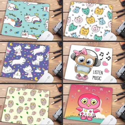 Mairuige Big Promotion Lovely Cats And Owl Soft Rubber Gaming Mouse Pad Computer Desktop Pad Gamer Mousepad As Washable 22X18CM