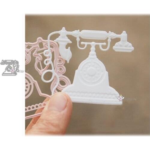 Mmao Crafts Metal Steel Cutting Dies New Retro phone decoration Stencil For DIY Scrapbooking Paper/photo Cards Embossing Dies