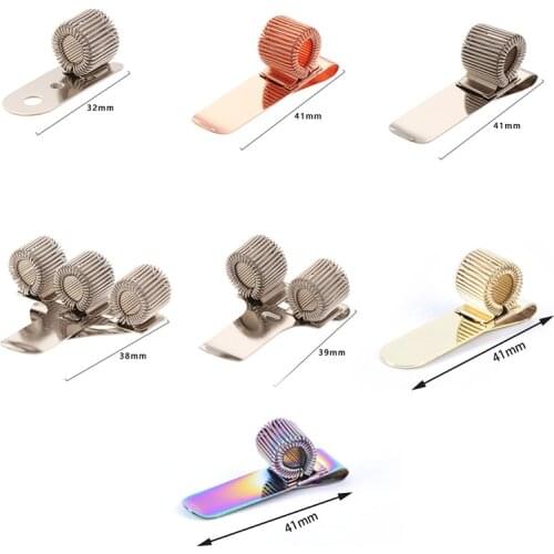 1pc Spring Pen Clip Metal Pencil Holder Single Hole Double Opening Triple Orifice Elastic Loop Portable Writing Stationery