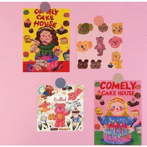Cute Art painting girl Postcard Sticker Wall Decoration Poster Hand Account Album Decoration Sticker Photo Props Gift