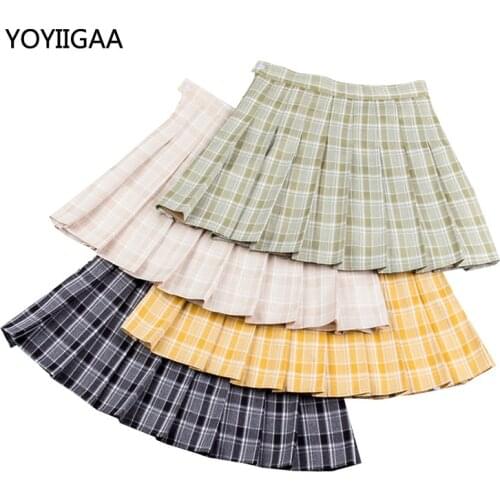 Fashion Plaid Women Skirts Mini High Waist Chic Female Pleated Skirt Harajuku Sailor Skirt Summer Casual Ladies Short Skirts