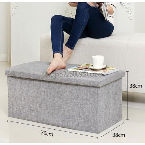 Rectangular Multifunctional Storage Stool Storage Stool Adult Sofa Stool Shoe Changing Stool Household Folding Storage Box