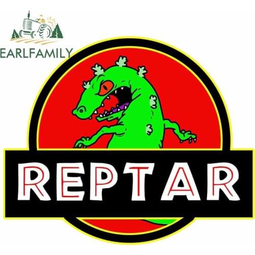 EARLFAMILY 13cm x 11cm for Reptar Green Rhino Red Sun Cartoon Car Stickers Bumper Personality Motorcycle Decal Car Assessoires