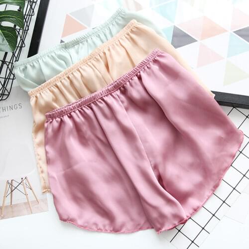 Silky ice silk home Shorts women Sleep Bottoms Korea Sexy Cool Pure Color Simple Sleep Shorts Women N487 NA005 Hot Sale