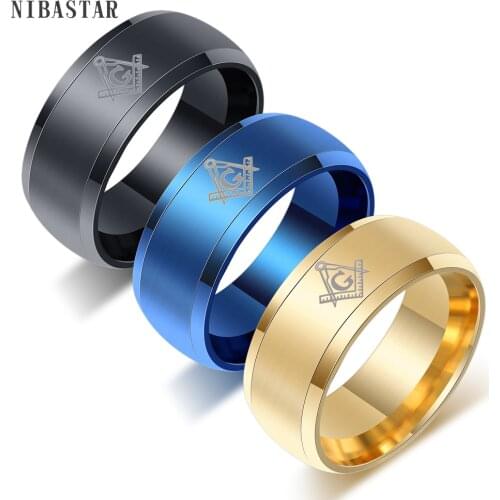 Never Fade 316l Stainless Steel Freemasonry Masonic Ring Mason Tungsten Carbide Wedding Ring Full Size 6-14 For Women Or Men