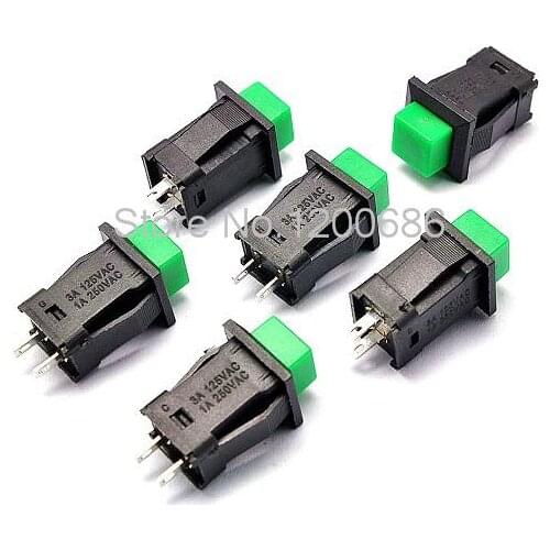 No lock switch / self-resetting pushbutton switch / DS-429B 1A / 250V green