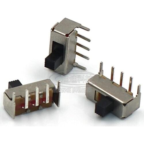 10pcs SS12F23 Toggle switch horizontal SS-12F23 4MM five-foot toggle switch 1P2T SPDT Miniature Slide Switch