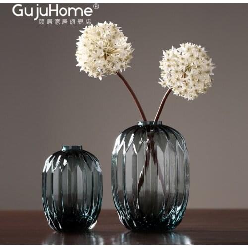 Nordic Transparent Glass Vase Dining Table Minimalist Flower Arrangement Vase Modern Hydroponics Vaas Groot Home Office EB5HP
