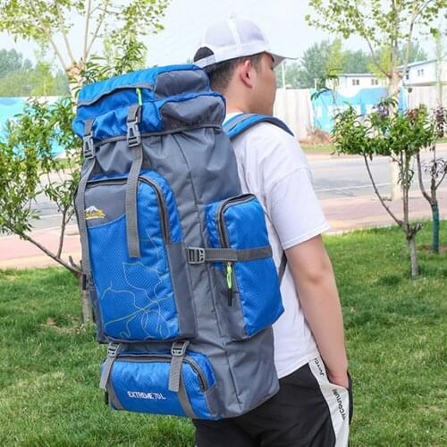80L Tourist Rucksack Camping Hiking Military Backpack Ski Mountain Climbing Equipment Haversack Large Capacity Sportbag XA322Y