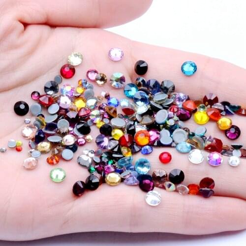 MIXED Colors Hotfix Strass Rhinestones Flatback Glue Backing Iron On Glass Stones Appliques For Fabric Garments Supplies