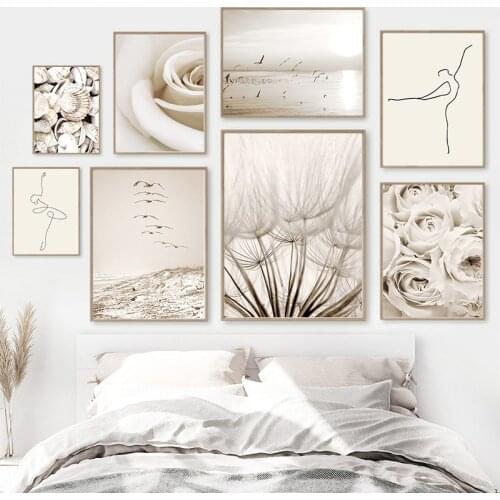 Modern Scenery Flower Painting Home Wall Art Decor Print and Poster Abstract Figure Picture Canvas Painting for Dormitory Design